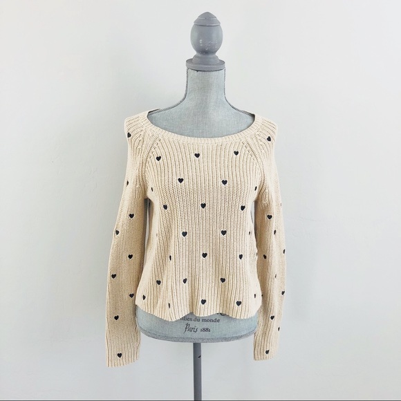 LC Lauren Conrad Heart Cropped Sweater NWOT - Picture 3 of 6